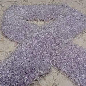 Handmade Knitted Infinity Scarf Light Purple.